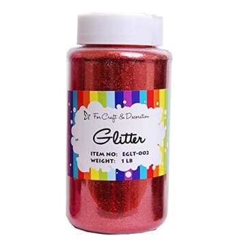 Craft and Party 1 Pound Bottled Craft Glitter in Red for Creative Crafts and Decoration