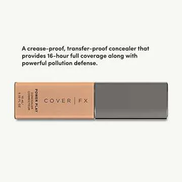 Cover FX Power Play Concealer: Crease-Proof, Transfer-Proof Concealer Provide 16-hour Full Coverage with Powerful Pollution Defense-N Medium 2, 0.33 Fl Oz