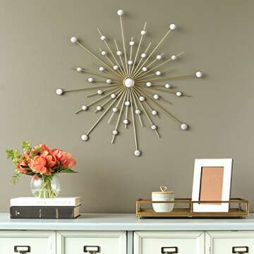 Stratton Home Decor Sparkle Mirror Burst Wall Decor W X 0.50 D X 24.00 H, Gold
