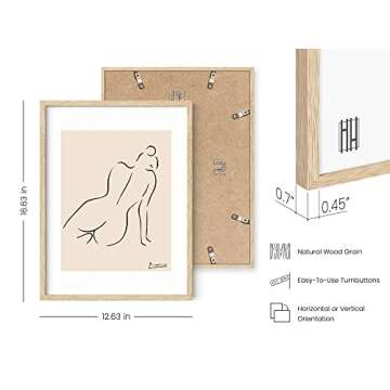 HAUS AND HUES Picasso Line Drawing Poster - Pablo Picasso Abstract Woman Wall Art, Woman Silhouette Minimalist Line Art. Female Figure Wall Print (Beige Frame, 12x16)