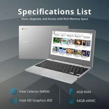 SAMSUNG Galaxy Chromebook 4 11.6” 64GB Laptop Computer w/ 4GB RAM, Gigabit WiFi, HD Intel Celeron ...