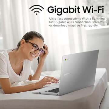 SAMSUNG Galaxy Chromebook 4 11.6” 64GB Laptop Computer w/ 4GB RAM, Gigabit WiFi, HD Intel Celeron Processor, Compact Design, Military Grade Durability, US Version, Silver