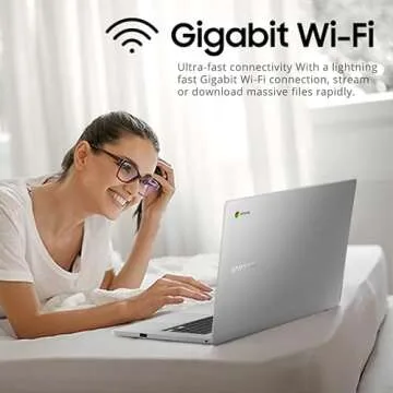 SAMSUNG Galaxy Chromebook 4 11.6” 64GB Laptop Computer w/ 4GB RAM, Gigabit WiFi, HD Intel Celeron Processor, Compact Design, Military Grade Durability, US Version, Silver