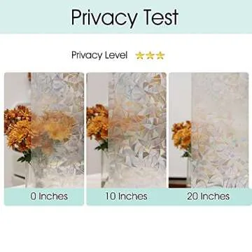 STATINT Stained Glass Window Privacy Film,UV Blocking Window Clings,Rainbow Static Cling Non-Adhesive Window Vinyl Stickers for Home Door,17.3 Inch X 6.5 Feet