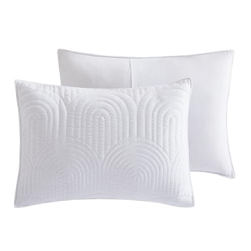 Safonory White Lightweight Microfiber Quilt Set Twin Size