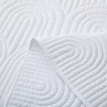 Safonory White Lightweight Microfiber Quilt Set Twin Size