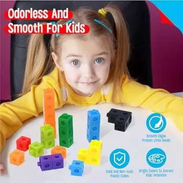 SpriteGru Math Linking Cubes, Set of 100 Math Cubes Manipulative Connecting and Counting Snap Blocks for Early Math and Construction, Educational Toy for Preschool, Kindergarten, Homeschool