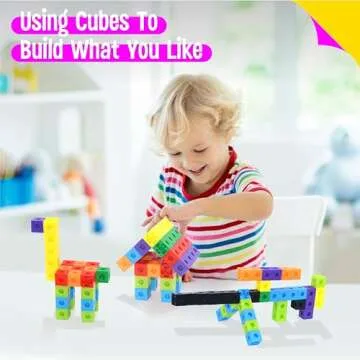 SpriteGru Math Linking Cubes, Set of 100 Math Cubes Manipulative Connecting and Counting Snap Blocks for Early Math and Construction, Educational Toy for Preschool, Kindergarten, Homeschool