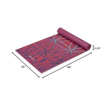 Gaiam Yoga Mat Premium Print Extra Thick Non Slip Exercise & Fitness Mat for All Types of Yoga, Pilates & Floor Workouts, Radiance, 6mm