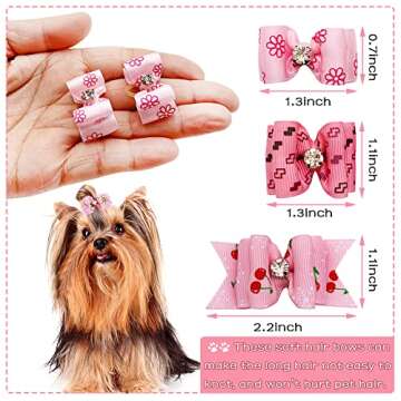 PET SHOW Mixed Styles Pet Cat Puppy Topknot Small Dog Hair Bows with Rubber Bands Grooming Accessori...