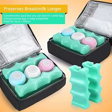 Reusable Ice Packs Breastmilk Freezer Packs Storage,Reusable Curved Bottle Ice Pack for Cool Cooler Bag,Baby Bottles, Breakfast, Lunch, Breast Milk （2 Pcs）,Can Hold 6-12 Cans