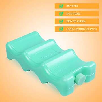 Reusable Ice Packs Breastmilk Freezer Packs Storage,Reusable Curved Bottle Ice Pack for Cool Cooler Bag,Baby Bottles, Breakfast, Lunch, Breast Milk （2 Pcs）,Can Hold 6-12 Cans