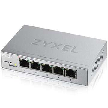 Zyxel 5-Port Gigabit Ethernet Web Managed Switch | VLAN Support | Sturdy Metal Case | Desktop or Wall-Mount | Fanless |Limited Lifetime Warranty | QoS | Ethernet Splitter | GS1200-5