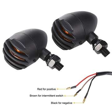XINDELL LED Motorcycle Turn Signals - 2 Pack Universal Bullet Blinkers for Harley Davidson, Yamaha R3, Honda Shadow, and Cruisers, 3-Wire Rear Mount Signal Lights Kit for Motorcycles, Bobbers, Bikes