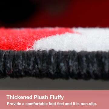 J.Ehonace Cartoon Mouse Non-Slip Bathroom Rug, Mickey Cartoon Kitchen Mat, Cute 100% Polyester Soft Kids Bedroom Home Decor Doormat, 17" x 30" (Red)