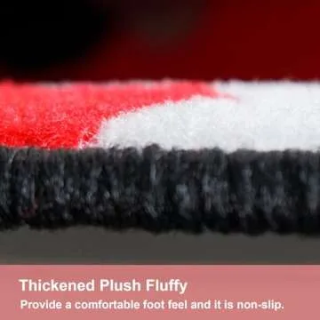 J.Ehonace Cartoon Mouse Non-Slip Bathroom Rug, Mickey Cartoon Kitchen Mat, Cute 100% Polyester Soft Kids Bedroom Home Decor Doormat, 17" x 30" (Red)