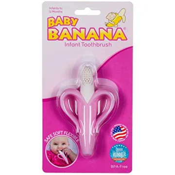 Baby Banana Toothbrush Teether for Infants Safe Silicone Relief