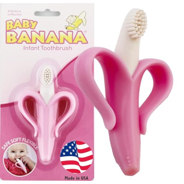 Baby Banana Toothbrush Teether for Infants Safe Silicone Relief
