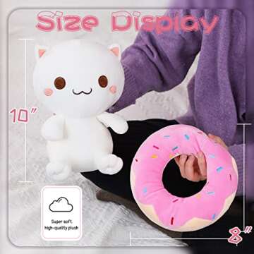AIXINI Cute 10 Inch Plush Donut Cat for All Ages