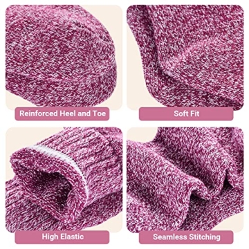 Women's Winter Wool Crew Socks - 5 Pairs Cozy Warmth