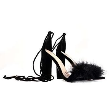 Richealnana Feather Heels - Stylish & Comfortable Block Sandals