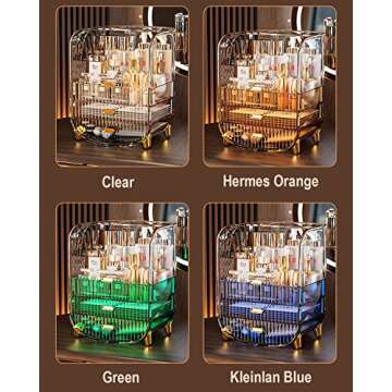 Makeup Organizer, Large Capacity Cosmetics Makeup Organizer for Vanity, Dustproof Waterproof Cosmeti...