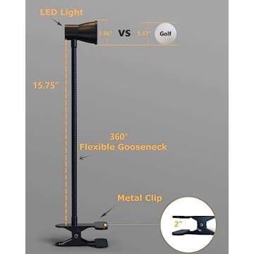 KOTUDAY Clip on Lamp - Flexible Gooseneck with 3 Color Modes