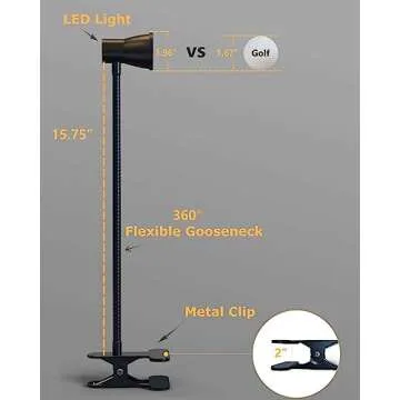 KOTUDAY Clip on Lamp - Flexible Gooseneck with 3 Color Modes