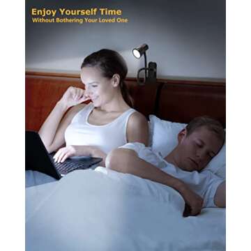 KOTUDAY Clip on Lamp - Flexible Gooseneck with 3 Color Modes