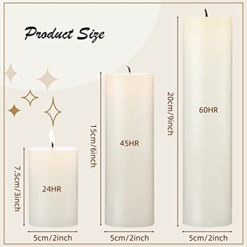 Elegant 12-Piece Ivory Pillar Candles for Every Occasion