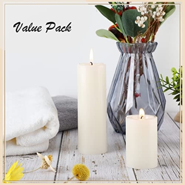 Elegant 12-Piece Ivory Pillar Candles for Every Occasion