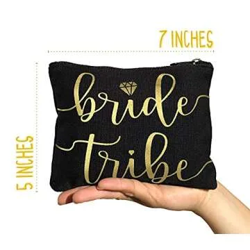 Bride Tribe Makeup Bags - Bridesmaid Favor for Bachelorette Party, Bridal Shower, Wedding. Cosmetics...