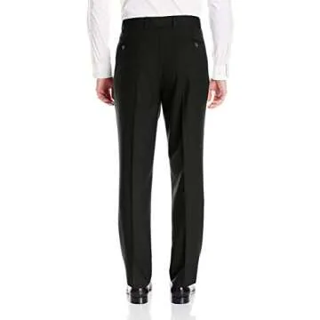 Perry Ellis Men's Slim Fit Suit with Hemmed Pant, Black, 42 Regular