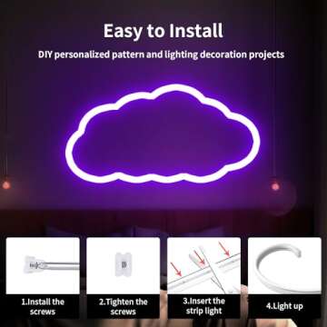 iNextStation Neon Led Strip Lights Purple, 16.4ft/5m Neon Light Strip 12V Silicone Waterproof Flexible LED Neon Lights for Bedroom Festival Party Neon Sign DIY Decor (Power Adapter not Included)