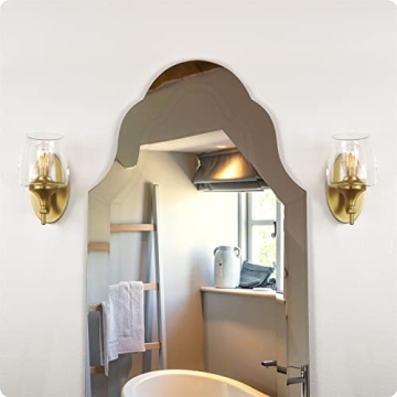 Kira Home Stella 10" Modern Chic Wall Sconce/Wall Light + Wine Glass Shade, Warm Brass Finish