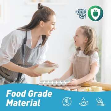 Ice Cube Tray with Lid - Stackable, Durable & Easy Release