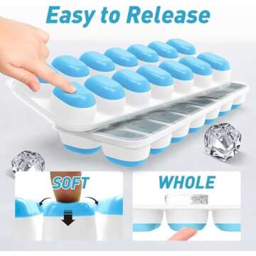Ice Cube Tray with Lid - Stackable, Durable & Easy Release