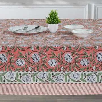 Ridhi Dark Salmon Tablecloth Perfect for All Occasions
