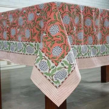 Ridhi Dark Salmon Tablecloth Perfect for All Occasions