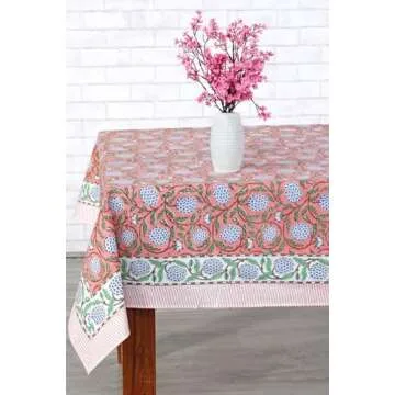 Ridhi Dark Salmon Tablecloth Perfect for All Occasions