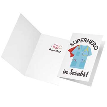 Tiny Expressions - Super Hero in Scrubs Card Set for Nurses, Doctors, EMTs and Medical Staff with En...
