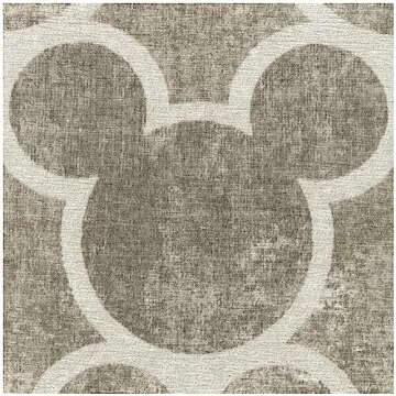 RUGGABLE x Disney Washable 2x3 Area Rug, Mickey Trellis Grey, Premium Rugs for Bathroom, Living Room, Bedroom, Kitchen, Office, Classroom with Gripper Non Slip Pad