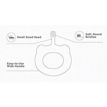 HAMICO Japanese Baby Toothbrush with Small Sized Head, Soft Bristles and Oversized, Easy to Hold Handle