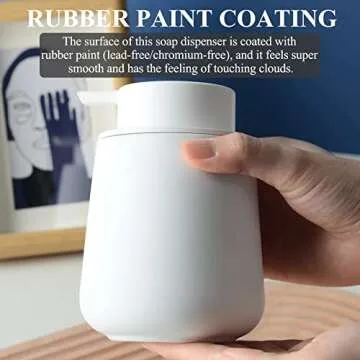 BosilunLife White Soap Dispenser - Ceramic Hand Dish Soap Dispenser for Bathroom 12ounce Refillable ...