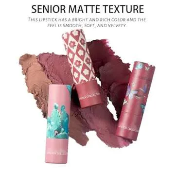 AKARY Matte Nude Lipstick, Bold & Intense Nudes Paper Tube Lipsticks Smooth Velvety Lip Gloss, Long Lasting Lip Stick Non-Stick Cup Not Fade Nude Lip Stick, Senior Matte Lip Makeup Gifts for Women and Girls