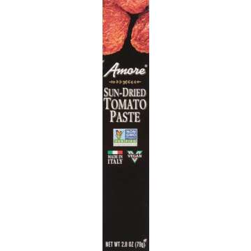 Amore Vegan Sun Dried Tomato Paste Tube - Non-GMO Italy