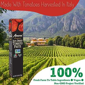 Amore Vegan Sun Dried Tomato Paste Tube - Non-GMO Italy
