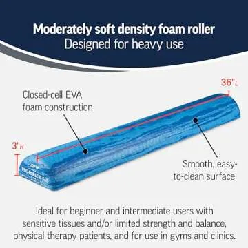 OPTP Half Foam Roller - Soft Density Foam for Recovery