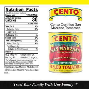 Cento San Marzano Whole Peeled Tomatoes - Authentic Flavor