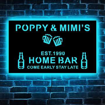 Personalized LED Bar Sign - Custom Neon Decor